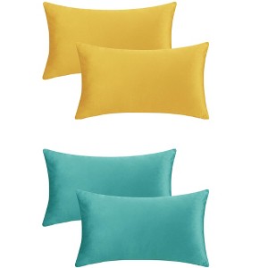 Unique Bargains Solid Velvet Modern Couch Sofa Home Decorative Throw Pillow Covers 4 Pcs - 1 of 4