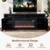 Parrot Uncle 68 in. Freestanding Fireplace TV Stand for TVs Up to 75 in. with 36 in. Electric Fireplace Insert in Black - 4 of 4