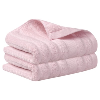Unique Bargains Cotton Striped Pattern Comfortable Hand Towels for Bathroom Travel 2 Packs
