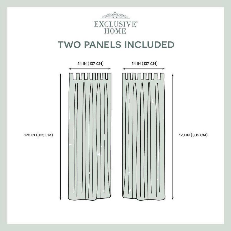 Set of 2 Indoor/Outdoor Solid Cabana Tab Top Window Curtain Panel - Exclusive Home, 6 of 14