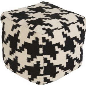 Mark & Day Grobebersdorf 18"H x 18"W x 18"D Modern Black Pouf - 1 of 4