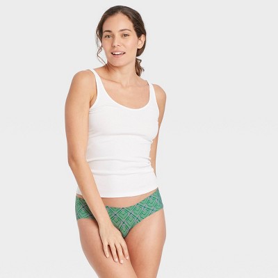 Women's Laser Cut Hipster Underwear - Auden™ Green Geo XS