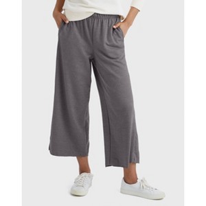 Hanes Originals Women's French Terry Wide Leg Cropped Pants - 1 of 4