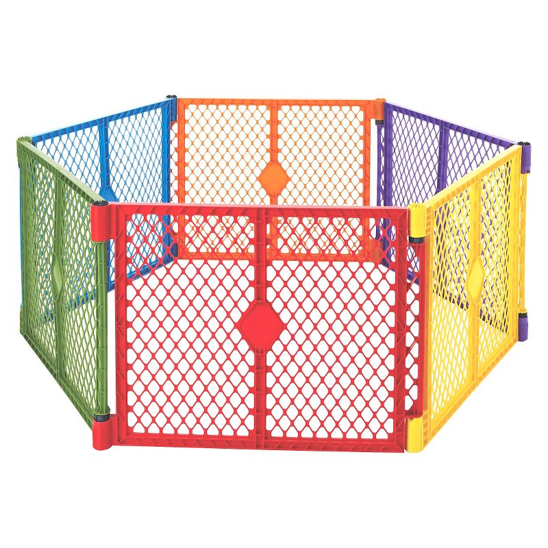 Toddleroo by North States Superyard Colorplay 6 Panel Freestanding Gate, 1 of 14