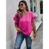 I AM A FASHION JUNKY Plus Size Round Neck Ruffle Solid Loose Shirt - 4 of 4