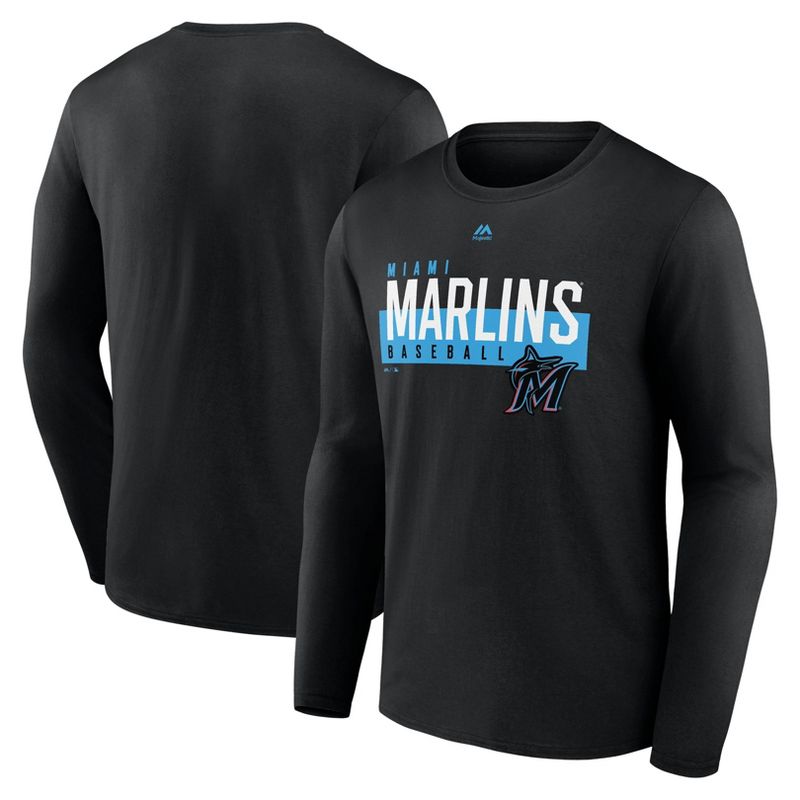 MLB Miami Marlins Men&#39;s Long Sleeve Core T-Shirt, 1 of 4