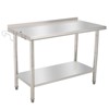 Stainless Steel Table Prep & Work Table 24 x 48 Inches NSF Heavy Duty Commercial with Backsplash - 3 of 4