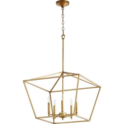 Quorum Lighting Gabriel 5-Light Pendant, Gold Leaf, 21 Width, 17.5 Height