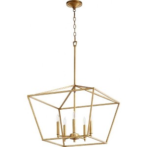 Quorum Lighting Gabriel 5-Light Pendant, Gold Leaf, 21 Width, 17.5 Height - 1 of 1