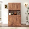 TIRAMISUBEST 71" Tall Wardrobe & Kitchen Cabinet - Mobile Storage with Locking Wheels & Adjustable Shelf - 4 of 4