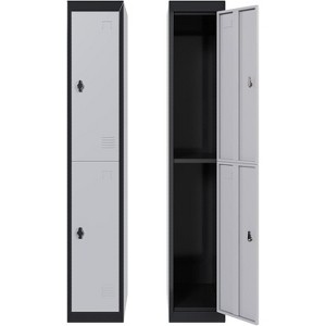 71" Tall Slim Metal Locker Cabinet with Hanging Rod and 2 Shelves, Heavy Duty Steel Storage for Employees, Office, School, Gym, Rust-Resistant - 1 of 4