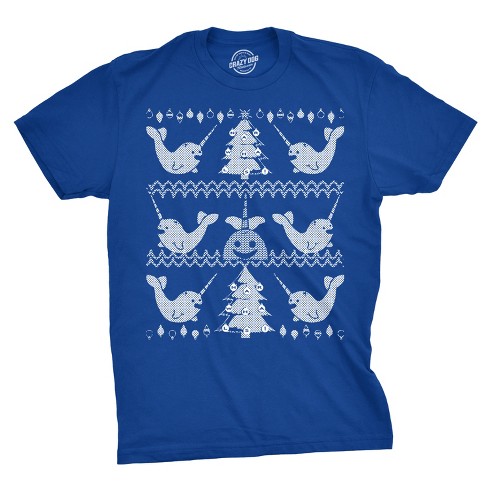 Narwhal Ugly Christmas Sweater Save The Narwhals Holiday Shirt For Guys Xmas Crazy Dog Men s T Shirt Target