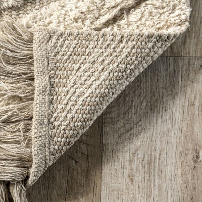 Ivory Whisper Round Hand-Tufted Wool & Cotton Shag Rug