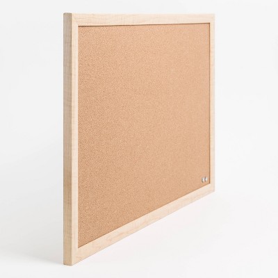 Natural Cork Bulletin Board with Light Wood Frame, 17" x 23"