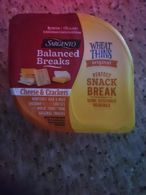 Sargento Balanced Breaks Cheese & Crackers Snack Kit - Mozzarella, Fontina & Wheat Thins Mini, 3-Pack