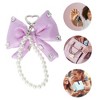 Unique Bargains Faux Pearl Bow Handbag Charms Keychains 1 Pc - 3 of 4