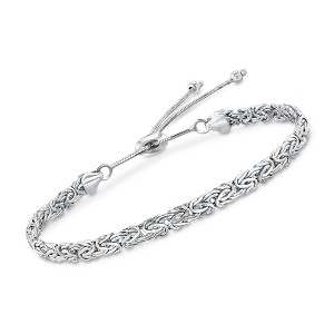Ross-Simons 14kt White Gold Byzantine Bolo Bracelet Size - 1 of 4