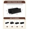 Aoibox Folding Tufted Storage Ottoman Bench, Extra Large 140L Toy Chest Footrest for Bedroom, Luxury Velvet Fabric in Black - 3 of 4