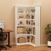 73" L-Shaped Corner Bookshelf - 5-Tier Farmhouse Shelf with 60lb Capacity, Thickened MDF Boards - 3 of 4