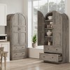 Garvee Tall Storage Cabinet, Farmhouse Large Wood Arched Kitchen Pantry, Bookcase with Doors & 2 Drawers for Dining, Office, Living Room, 72" - 3 of 4