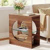 Tribesigns Narrow End Table for Living Room, Modern 3-Tier Side Table with Adjustable Glass Storage Shelf, 23.6-Inch Wood Bedside Table Nightstand - 4 of 4