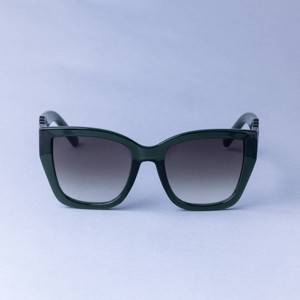 Women's Square Chain Temple Sunglasses - A New Day™ Forest Green: UV Protection, Recycled Plastic Frame - 1 of 2
