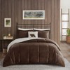 Sapphtopaz 4-Piece Full/Queen Sheet Set, Plush Alternative Comforter Set, Sheets Queen Size Bed Set, Bedding with Decorative Pillow -Brown & Ivory - 4 of 4