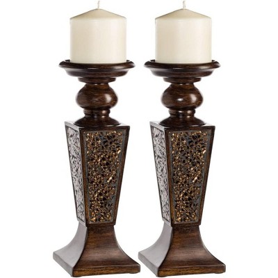 Creative Scents Schonwerk Decorative Candle Holder (set of 2) - Brown