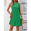 Women's V-Neck Sleeveless Vest Dress with Pleated A-Line Skirt - 3 of 4