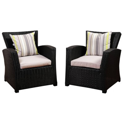 Staffordshire 2pc Wicker Patio Armchair Set - International Home Miami