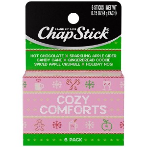 ChapStick Cozy Comforts Holiday Lip Balm 6-Pack, Stocking Stuffer - 1 of 4