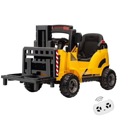 12V Kids Electric Ride-On Forklift Truck with Remote Control, Liftable Fork & Pallet, 2-Speed Settings, Music, USB/MP3