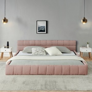 GDFStudio Olivia Chenille Upholstered Tufted Bed with Headboard - 1 of 4