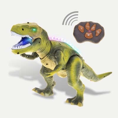 JuzToys Remote Control Dinosaur Toy, Walking T-Rex with Light & Sound Effects, RC Dino Toy for Kids – Green