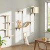 Sandinrayli Cat Wall Shelves - Wall-Mounted Set of 5, Floating Perches & Hanging Beds, Modern Furniture for Large Cats/Kitties (Beige) - 3 of 4