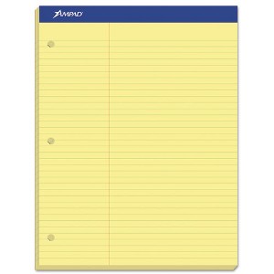 Ampad Double Sheet Pads Canary-Yellow 8.5" x 11.75" 100 Sheets - 1 of 4