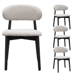 Dsvimoy Accent Chair Dining Chair Set with Black Solid Wood Legs for Kitchen and Living Room, Light Gray, 38"*27"*12" - 1 of 4