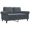 vidaXL 2-Seater Sofa Dark Gray 47.2 in. Velvet - 2 of 4