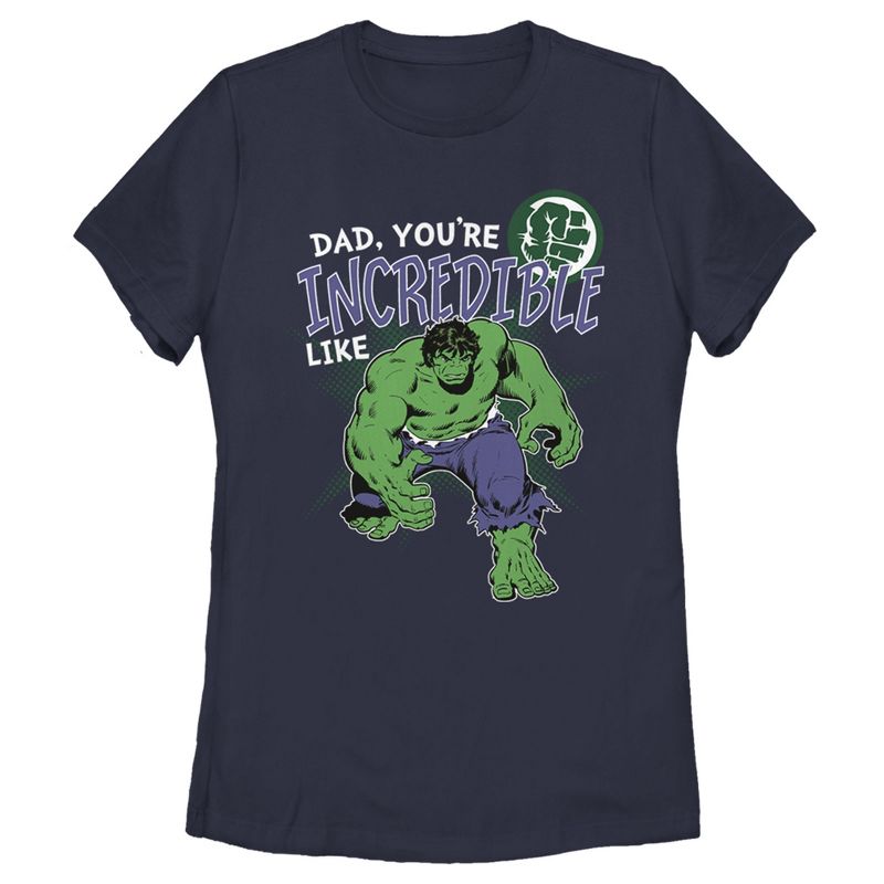 Women's Marvel Hulk Incredible Dad Father's Day T-Shirt, 1 of 5
