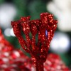 20Pcs Velvet Glitter Magnolia Flowers for Christmas Tree Decorations, Sparkling Poinsettia Ornaments for Holiday Wedding Party Home Decor Garden - 4 of 4