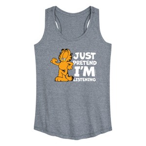 Women's - Garfield - Pretend Im Listening Graphic Racerback Tank - 1 of 4