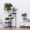 Artloge 3/4 Tier Heavy Duty Iron Plant Stand Folding Flower Pot Display Holder Vintage Corner Metal Rack with Round Tray for Home Indoor Outdoor Decor - 2 of 4