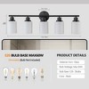 Maliang Modern 4-Light Vanity Mirror Light, Frosted White Glass with Black Iron Frame (Bulb Not Included) - 3 of 4