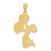 Black Bow Jewelry 14k Yellow Gold Diamond Cut Cheerleader Pendant - 3 of 4