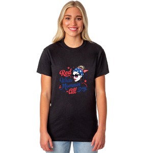 Red White & Mommin' All Day Women's 4th Of July Short-Sleeve T-Shirt - 1 of 4