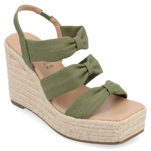 Journee Collection Womens Santorynn Sling Back Espadrille Platform Wedge Sandals - 1 of 4