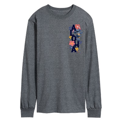 Men's - Lilo and Stitch - Aloha Stitch Long Sleeve Graphic T-Shirt