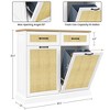 Trash Cabinet with 20 Gallon Storage Freestanding Trash Can Cabinet Hidden Pet-Proof Garbage Can Cabinet - 2 of 4