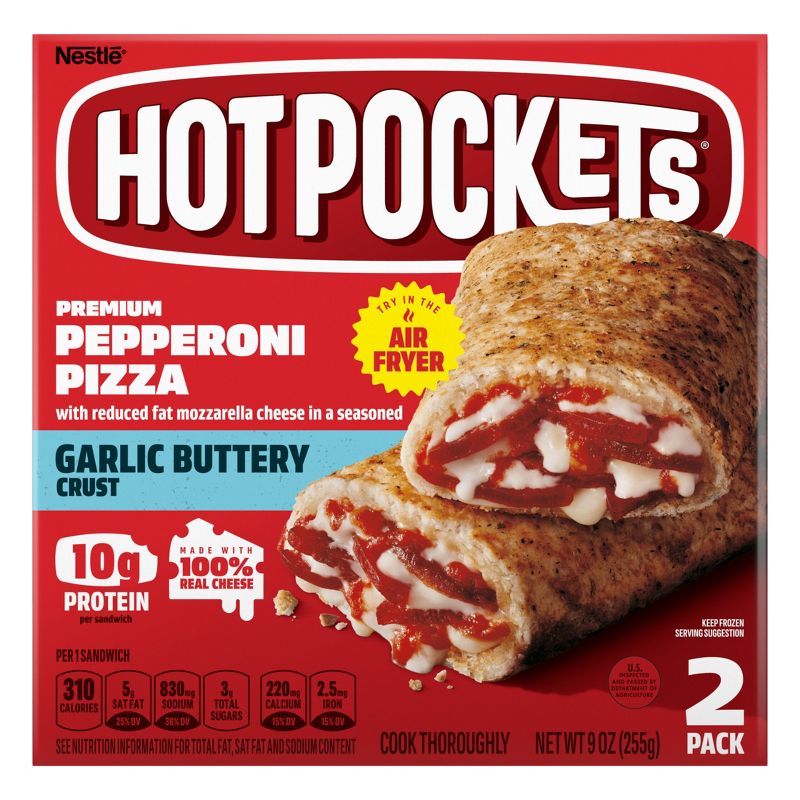 Hot Pockets Frozen Garlic Buttery Crust Pepperoni Pizza Sandwiches, 1 of 12