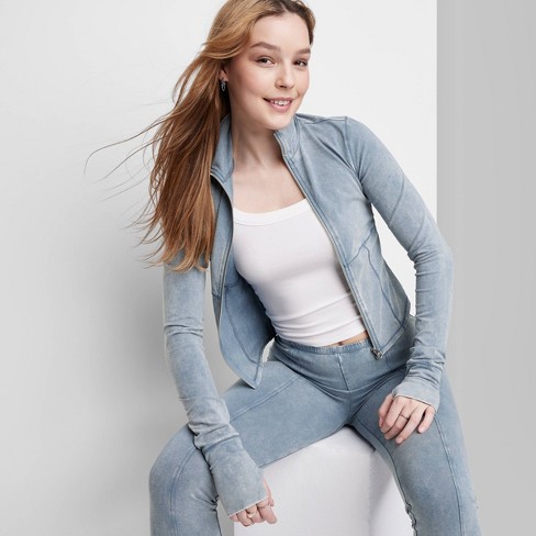 Women's Acid Wash Zip-up Sweatshirt - Wild Fable™ : Target